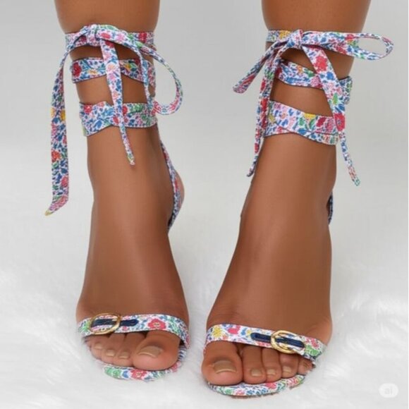 J.Crew Shoes - J.Crew Women's Multicolor Floral Print Ankle Strap Strappy Sandals Size 10, NEW